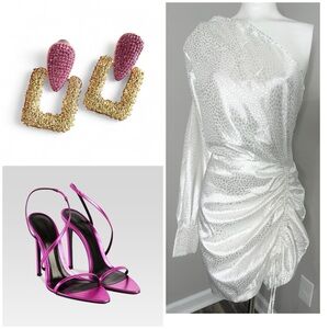 Simpler Plus White Ruched One-Shoulder Dress- NEW-2X